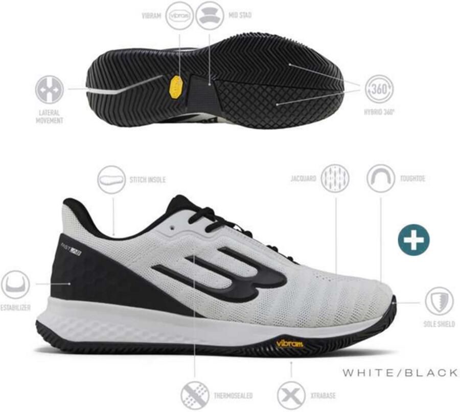 Bullpadel X-Plo Vibram 26i Heren Padelschoen Wit Zwart - Foto 2