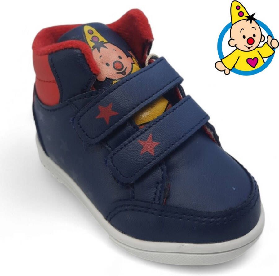 Bumba blauwe sneakers met dubbele velcro klittenbandsluiting voor jongens hoogsluitende schoenen voor kinderen marineblauwe wandelschoenen