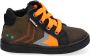 BunniesJR Bunnies JR 221663 569 Jongens Hoge Sneakers Groen Oranje Leer Veters - Thumbnail 2