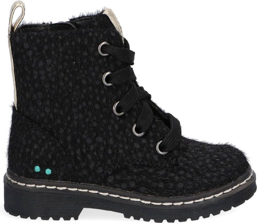 BunniesJR Bunnies JR 221932 789 Meisjes Biker Boots Zwart Imitatieleer Veters