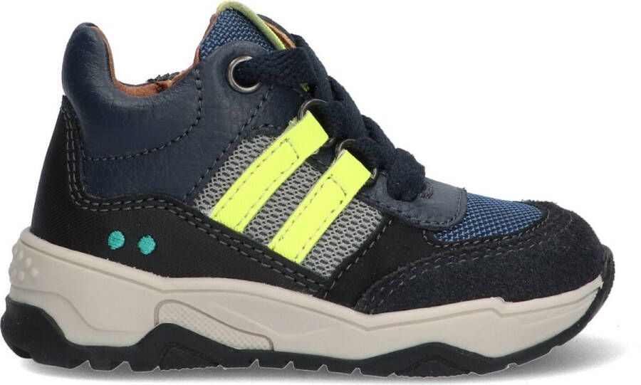 BunniesJR Bunnies JR 222848-589 Jongens Hoge Sneakers Blauw Leer Veters