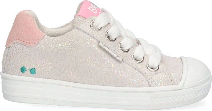 BunniesJR 224230-998 Meisjes Lage Sneakers Multicolor Roze Leer Veters
