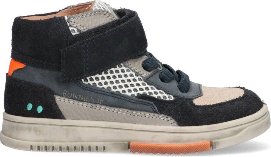 BunniesJR 224834-420 Jongens Hoge Sneakers Blauw Leer Veters