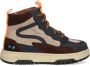BunniesJR 224841-129 Jongens Hoge Sneakers Blauw Bruin Nubuck Veters - Thumbnail 4