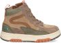 BunniesJR 224841-408 Jongens Hoge Sneakers Taupe Bruin Groen Nubuck Veters - Thumbnail 3