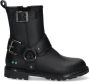 BunniesJR 224866-589 Meisjes Biker Boots Zwart Leer Gesp Met Rits - Thumbnail 11