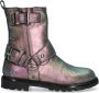 BunniesJR 224866-998 Meisjes Biker Boots Multicolor Suède Gesp Met Rits - Thumbnail 8
