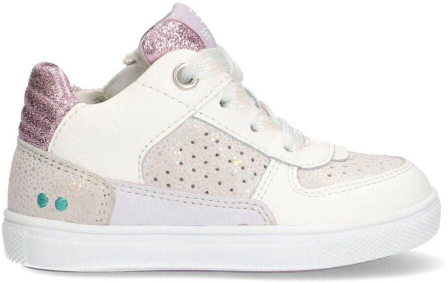 BunniesJR 225303-500 Meisjes Lage Sneakers Wit Roze Leer Veters