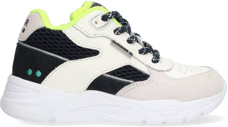 BunniesJR 225342-600 Jongens Lage Sneakers Geel Wit Blauw Leer Veters