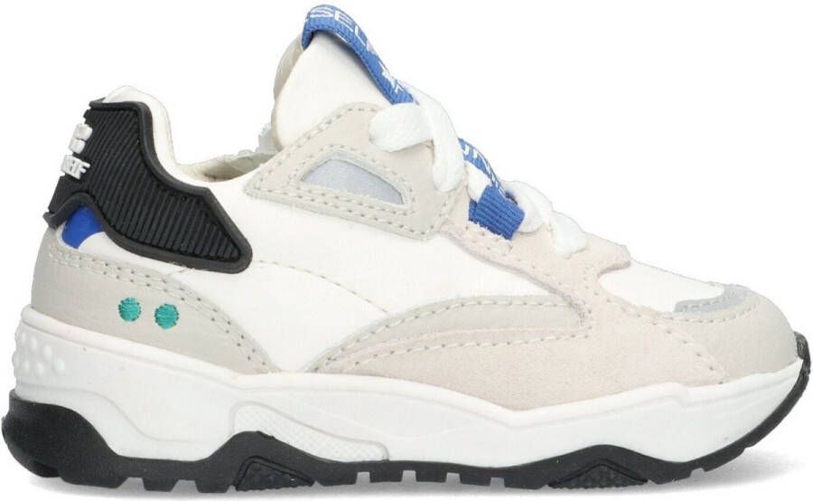 BunniesJR 225375-103 Jongens Lage Sneakers Wit Grijs Blauw Leer Veters