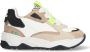 BunniesJR 225375-111 Jongens Lage Sneakers Beige Wit Bruin Geel Leer Veters - Thumbnail 1