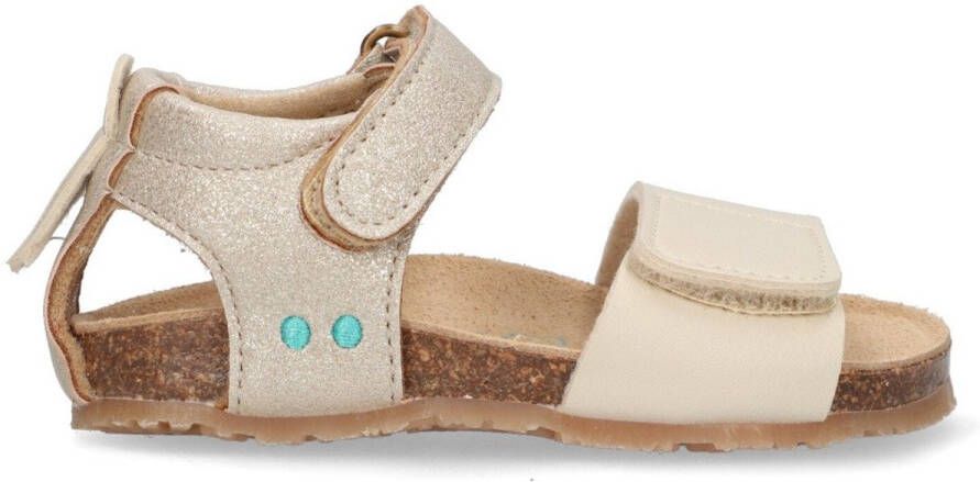 BunniesJR 225401-794 Meisjes Platte Sandalen Goud Imitatieleer Klittenband