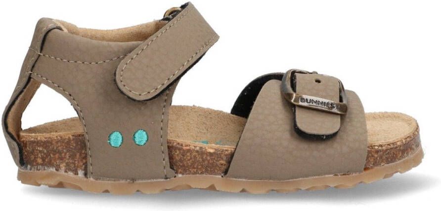 BunniesJR 225403-708 Jongens Platte Sandalen Bruin Imitatieleer Klittenband