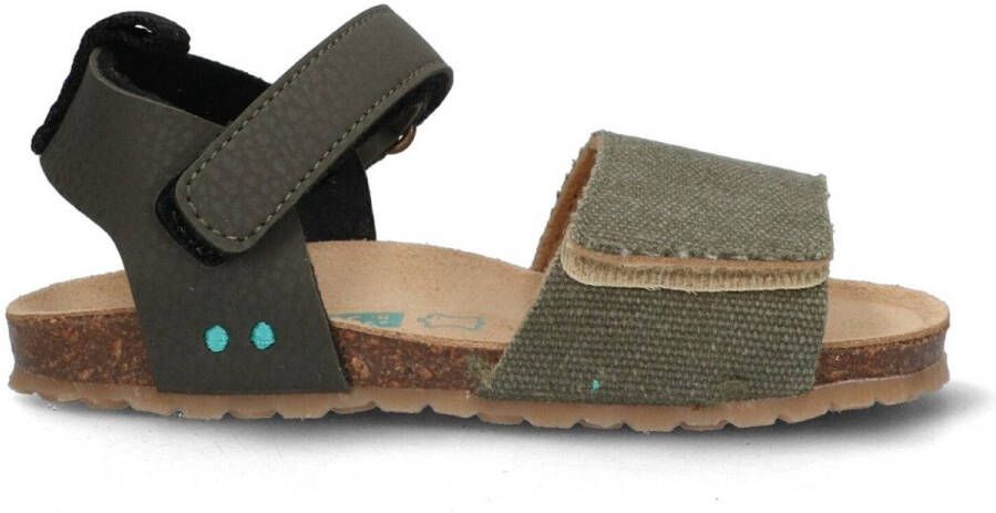 BunniesJR 225407-767 Jongens Platte Sandalen Groen Imitatieleer Klittenband