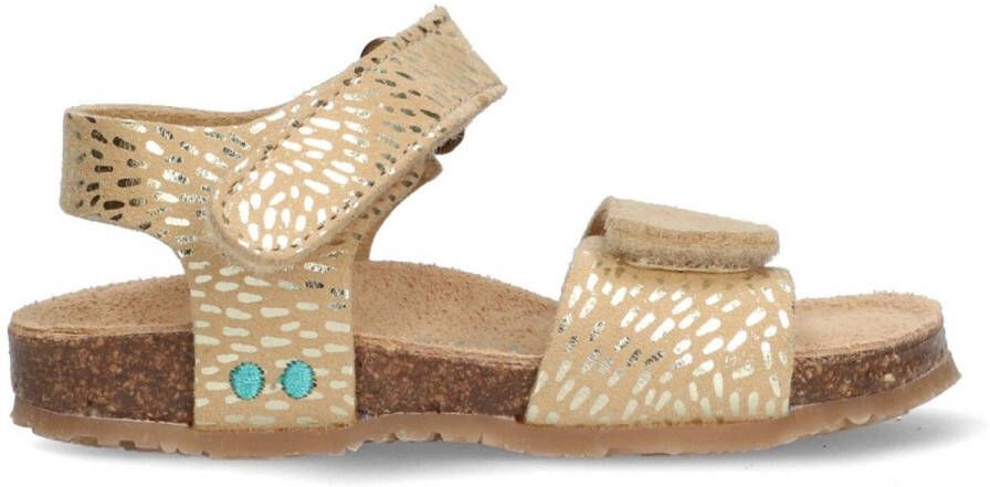 BunniesJR 225408-932 Meisjes Platte Sandalen Goud Imitatieleer Klittenband