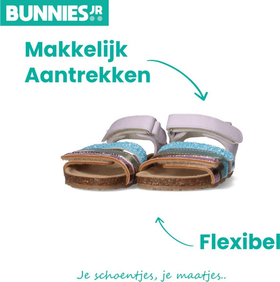 BunniesJR 225415-771 Meisjes Platte Sandalen Paars Imitatieleer Klittenband