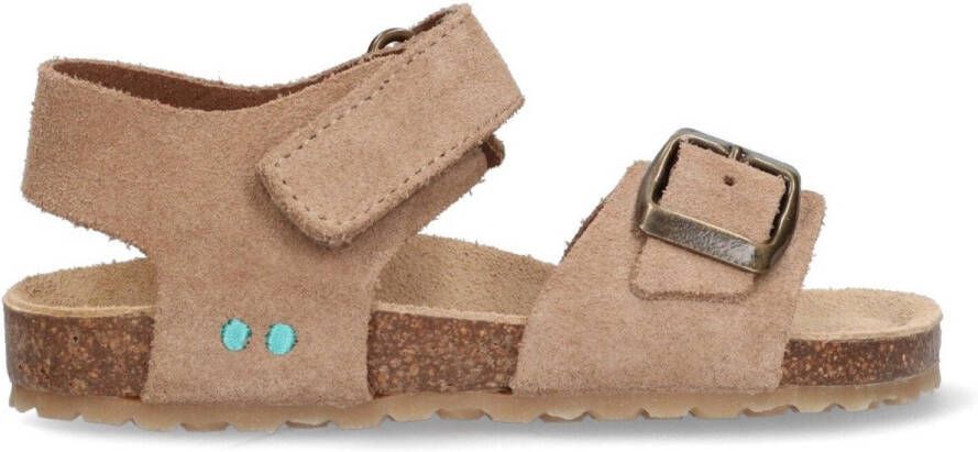 BunniesJR 225416-408 Jongens Platte Sandalen Taupe Imitatieleer Klittenband