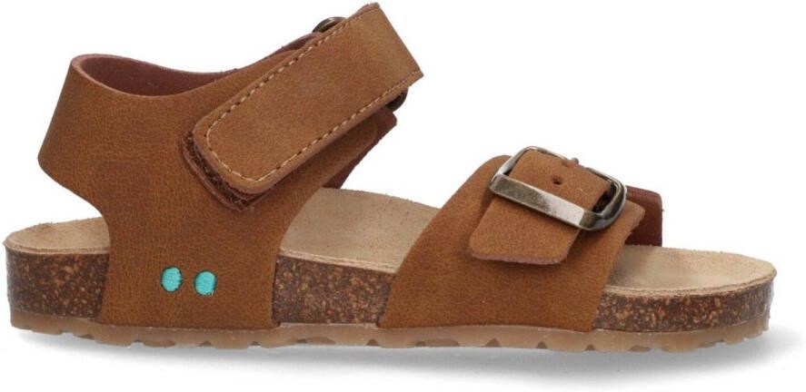 BunniesJR 225416-713 Jongens Platte Sandalen Cognac Imitatieleer Klittenband