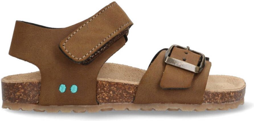 BunniesJR 225416-767 Jongens Platte Sandalen Bruin Imitatieleer Klittenband