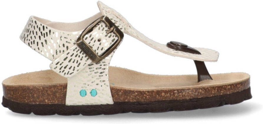 BunniesJR 225417-906 Meisjes Platte Sandalen Beige Print Imitatieleer Gesp