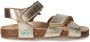 BunniesJR 225418-794 Meisjes Platte Sandalen Goud Print Imitatieleer Klittenband - Thumbnail 2