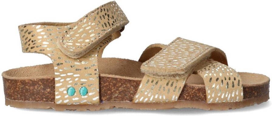 BunniesJR 225418-932 Meisjes Platte Sandalen Beige Imitatieleer Klittenband