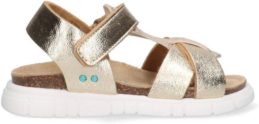 BunniesJR 225424-794 Meisjes Platte Sandalen Goud Imitatieleer Klittenband