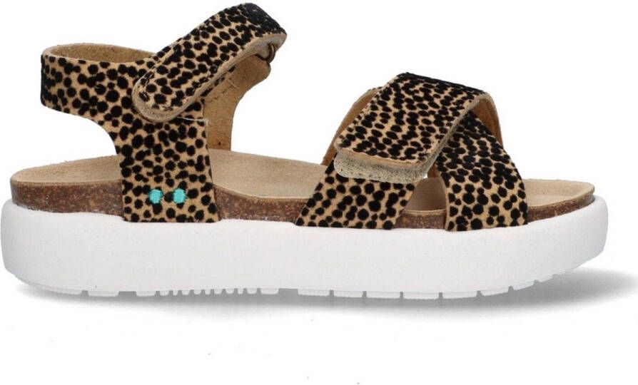 BunniesJR 225426-713 Meisjes Platte Sandalen Cognac Imitatieleer Klittenband