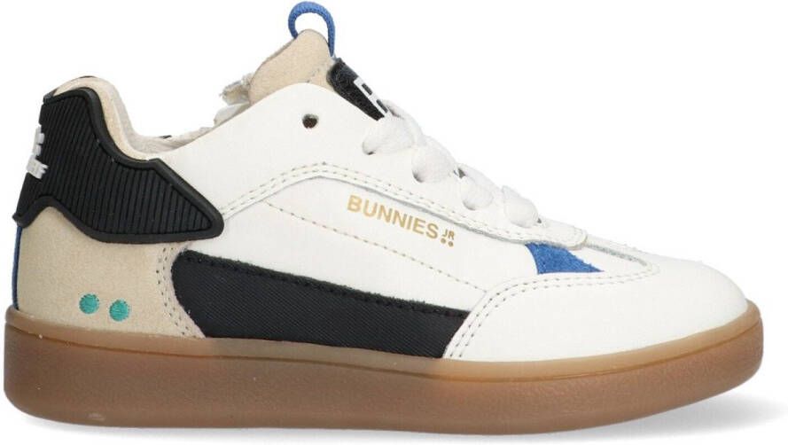 BunniesJR 225450-500 Jongens Lage Sneakers Wit Zwart Blauw Leer Veters