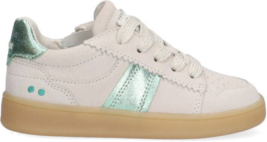 BunniesJR 225451-401 Meisjes Lage Sneakers Beige Blauw Suède Veters