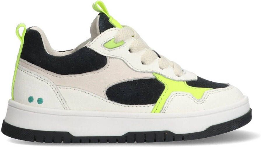 BunniesJR 225492-500 Jongens Lage Sneakers Wit Geel Blauw Leer Veters