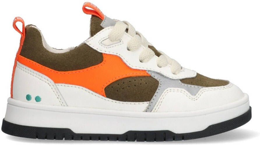 BunniesJR 225492-600 Jongens Lage Sneakers Oranje Wit Groen Leer Veters