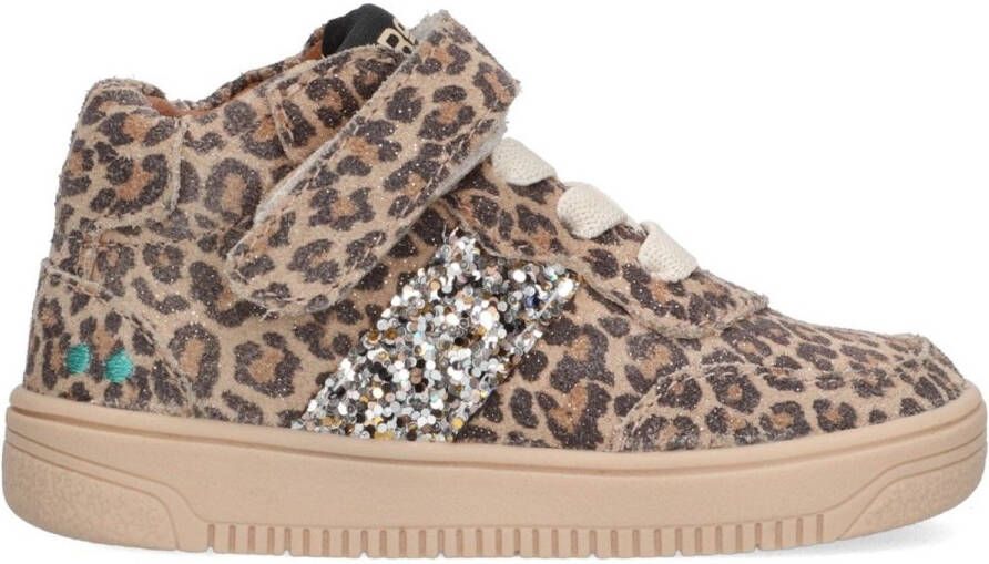 BunniesJR 225653-906 Meisjes Hoge Sneakers Beige Leer Veters