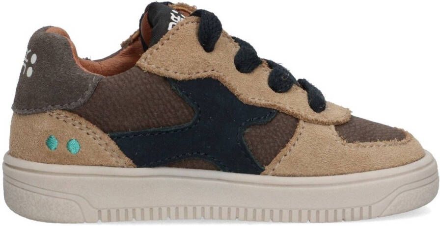 BunniesJR 225655-408 Jongens Lage Sneakers Bruin Leer Veters