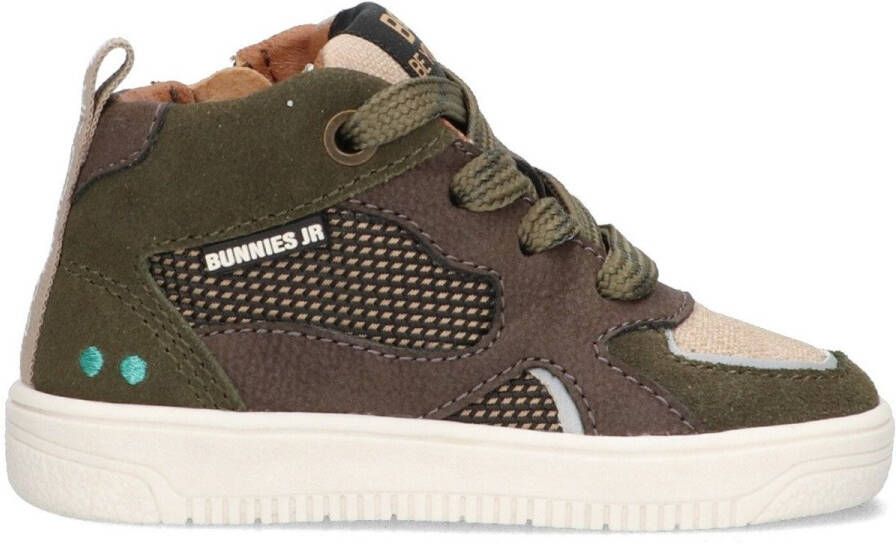 BunniesJR 225656-469 Jongens Hoge Sneakers Groen Leer Veters