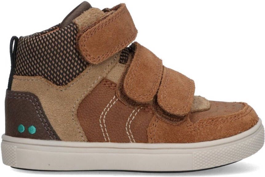 BunniesJR 225750-414 Jongens Hoge Sneakers Bruin Leer Klittenband
