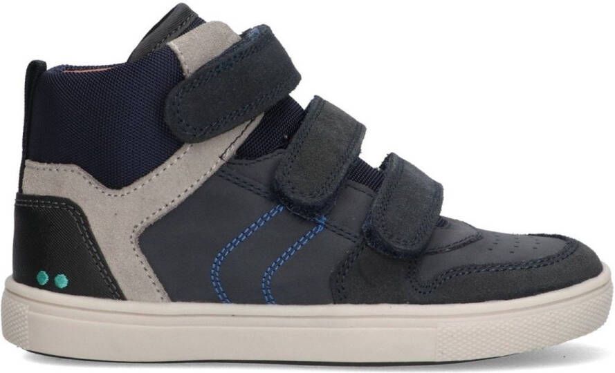 BunniesJR 225750-420 Jongens Hoge Sneakers Blauw Leer Klittenband