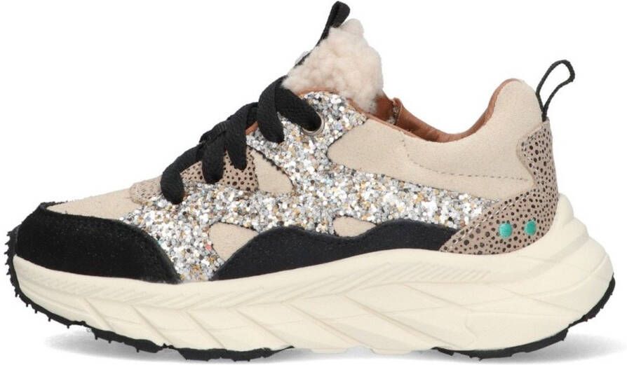 BunniesJR 225843-989 Meisjes Lage Sneakers Zwart Leer Veters