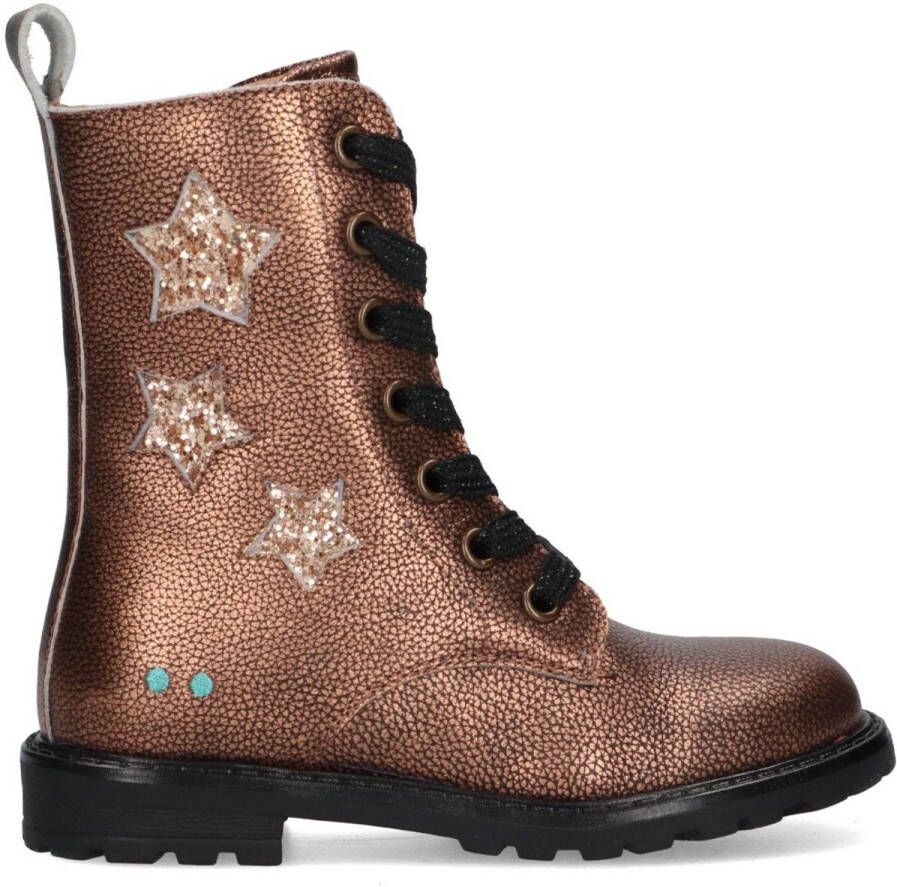 BunniesJR 225864-996 Meisjes Biker Boots Bruin Leer Veters