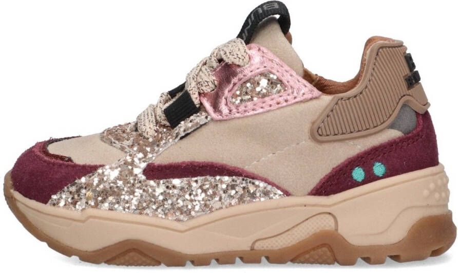 BunniesJR 225875-448 Meisjes Lage Sneakers Roze Leer Veters