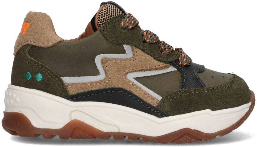 BunniesJR 225876-469 Jongens Lage Sneakers Groen Leer Veters