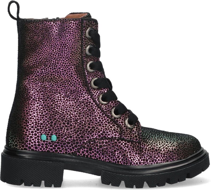 BunniesJR 225884-698 Meisjes Biker Boots Multicolor Suède Veters