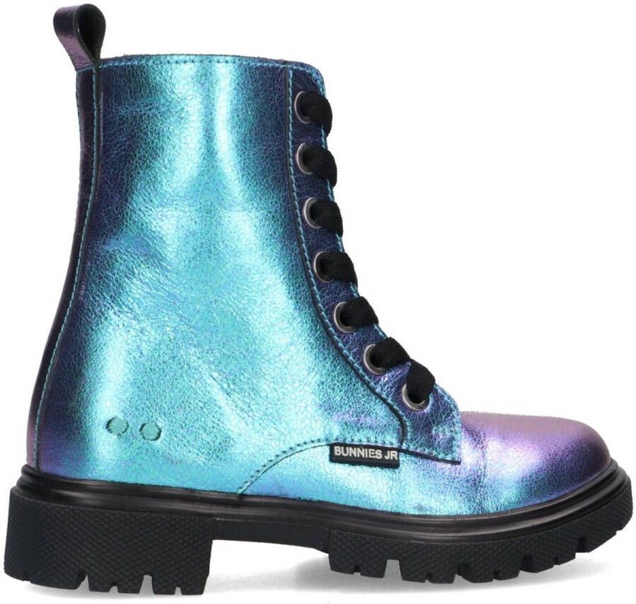 BunniesJR 225884-998 Meisjes Biker Boots Blauw Suède Veters