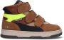 BunniesJR 225991-414 Jongens Hoge Sneakers Bruin Leer Klittenband Met Rits - Thumbnail 1