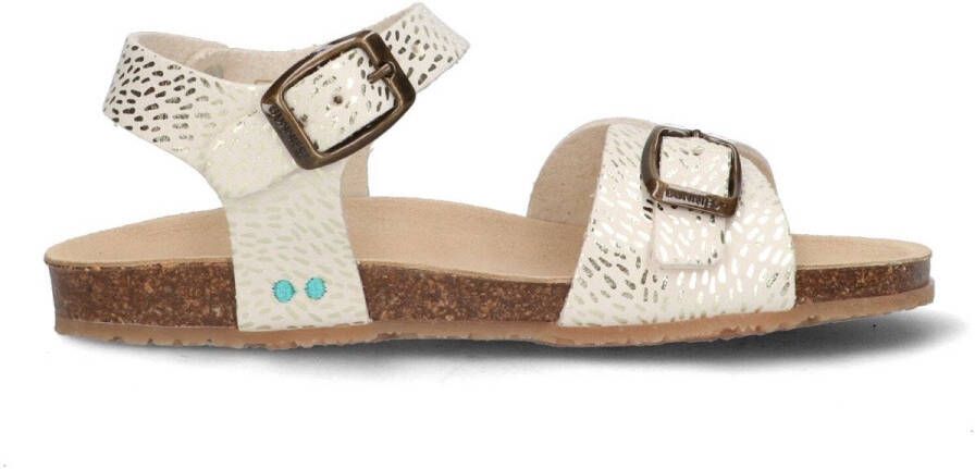 BunniesJR Babette Beach Meisjes Platte Sandalen Beige Print Imitatieleer Gesp