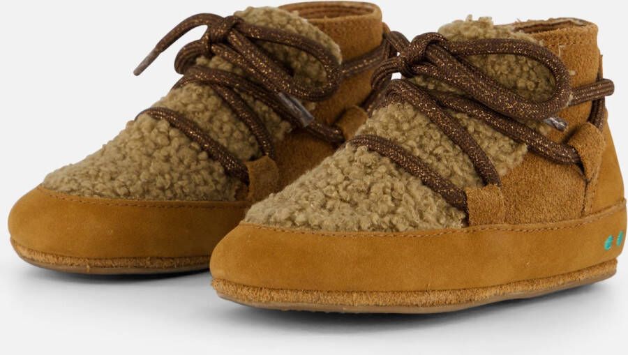 BunniesJR 224524-414 Meisjes Babysneakertjes Bruin Suède Veters