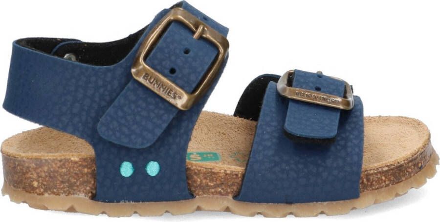 BunniesJR Bonny Beach Jongens Platte Sandalen Blauw Imitatieleer Gesp