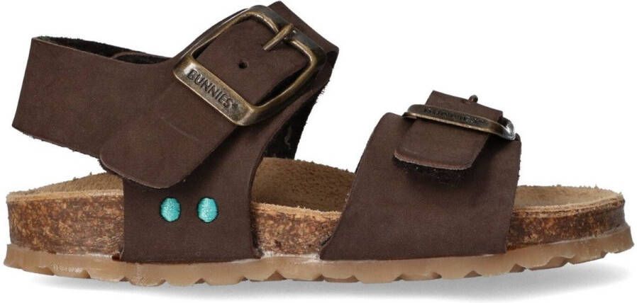 BunniesJR Bonny Beach Jongens Platte Sandalen Bruin Imitatieleer Gesp