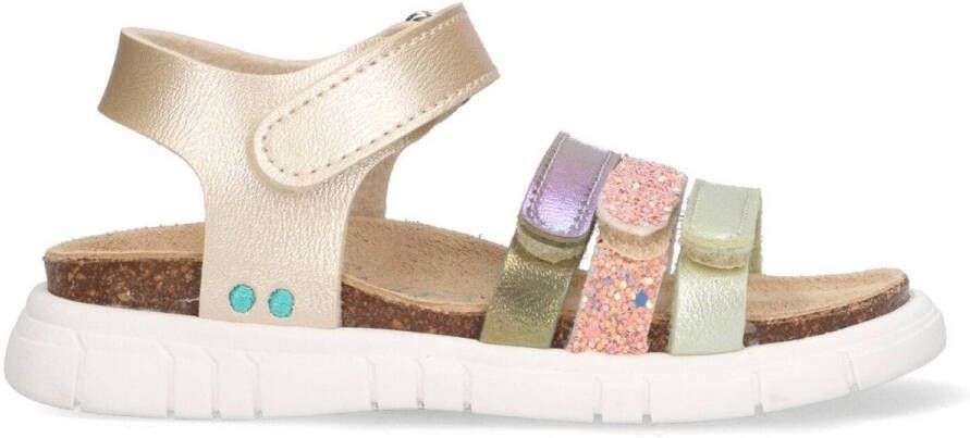 BunniesJR 225423-794 Meisjes Platte Sandalen Goud Imitatieleer Klittenband