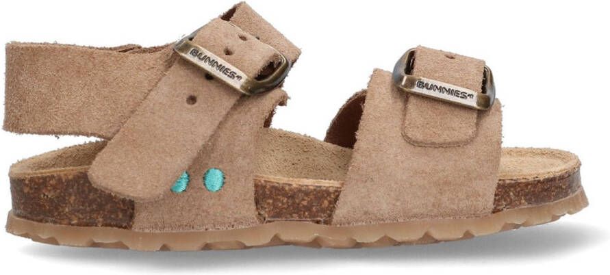 BunniesJR Bonny Beach Jongens Platte Sandalen Bruin Imitatieleer Gesp